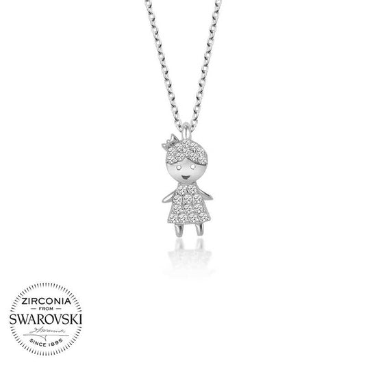 Swarovski Stone Silver Girls' Necklace
