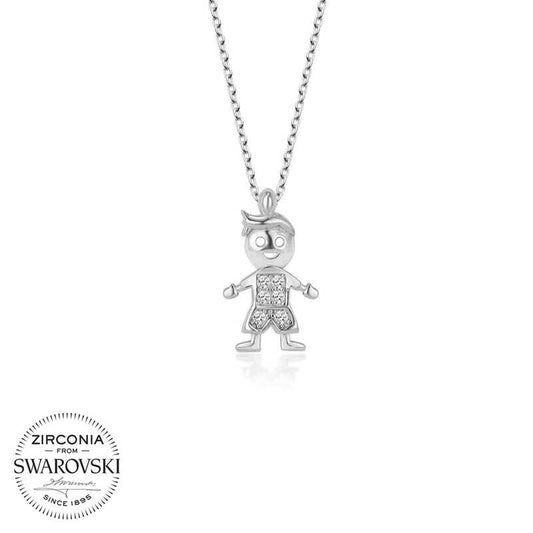 Collier en argent pour fille avec cristaux Swarovski