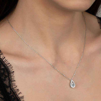 Swarovski Stone Drop Women's Silver Necklace