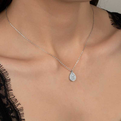 Collier en argent pour femme avec pierre Swarovski et solitaire