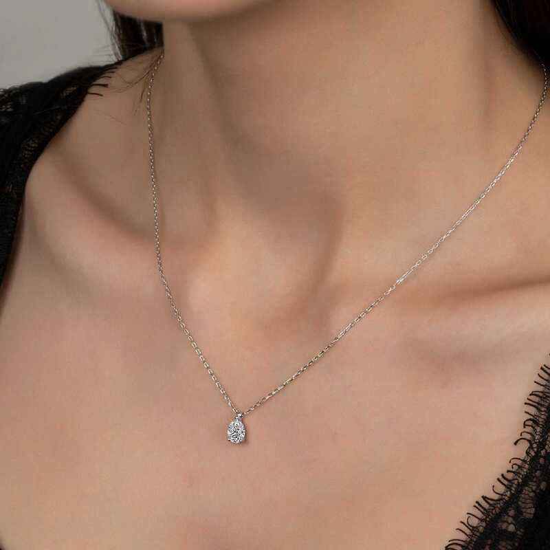 Swarovski Stone Drop Solitaire Women's Silver Necklace