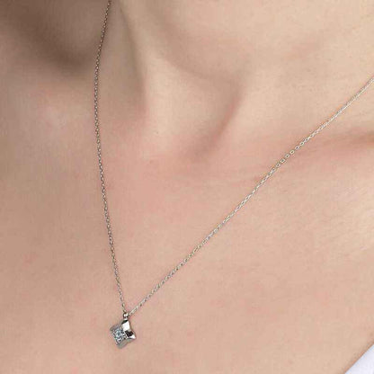 Swarovski Stone Square Women's Silver Necklace