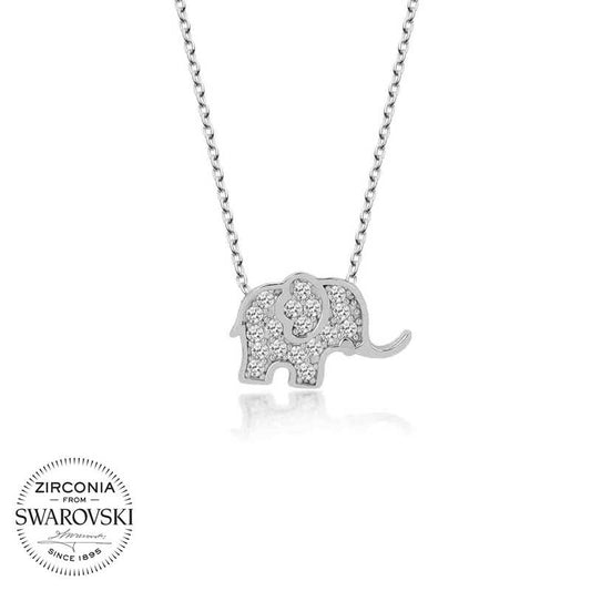 Collier en argent pour femme avec pierre Swarovski Elephant