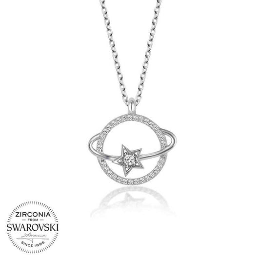 Collier en argent Swarovski Stone Planet pour femme