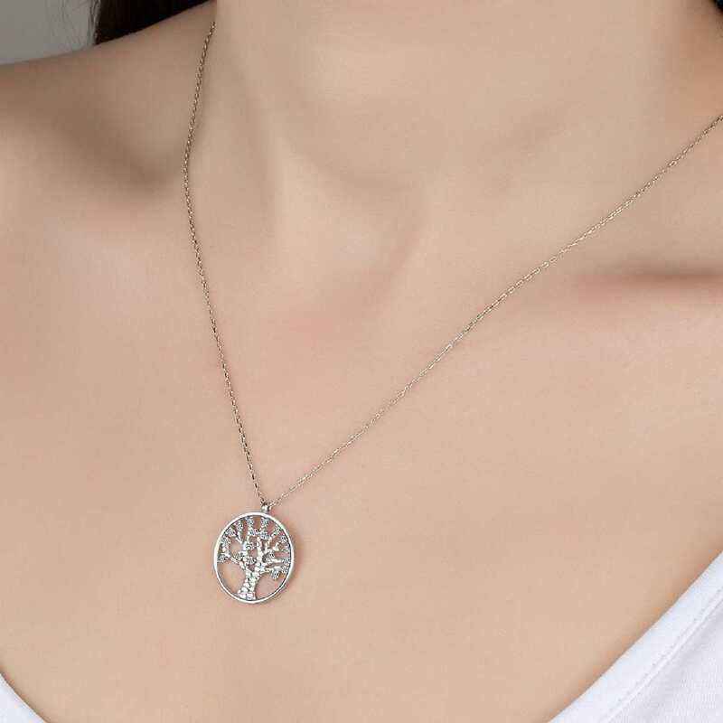 Swarovski Stone Tree of Life Women's Silver Necklace