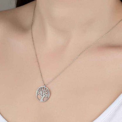 Swarovski Stone Tree of Life Women's Silver Necklace