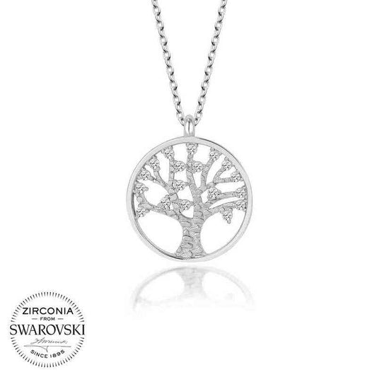 Swarovski Stone Tree of Life Women's Silver Necklace