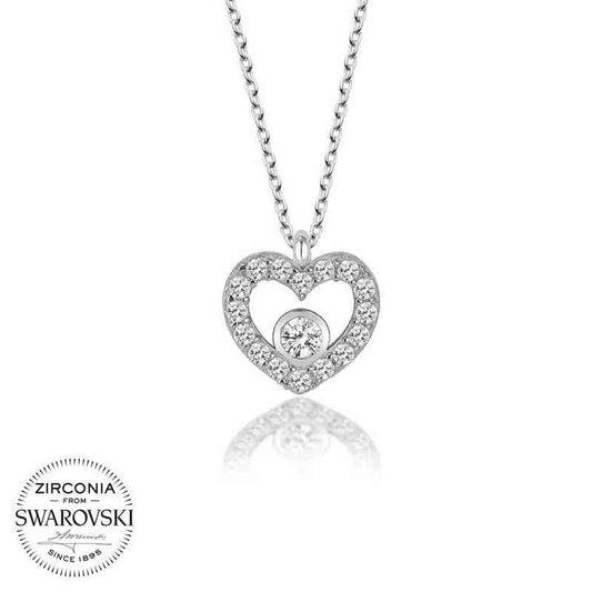 Swarovski Stone Heart Women's Silver Necklace
