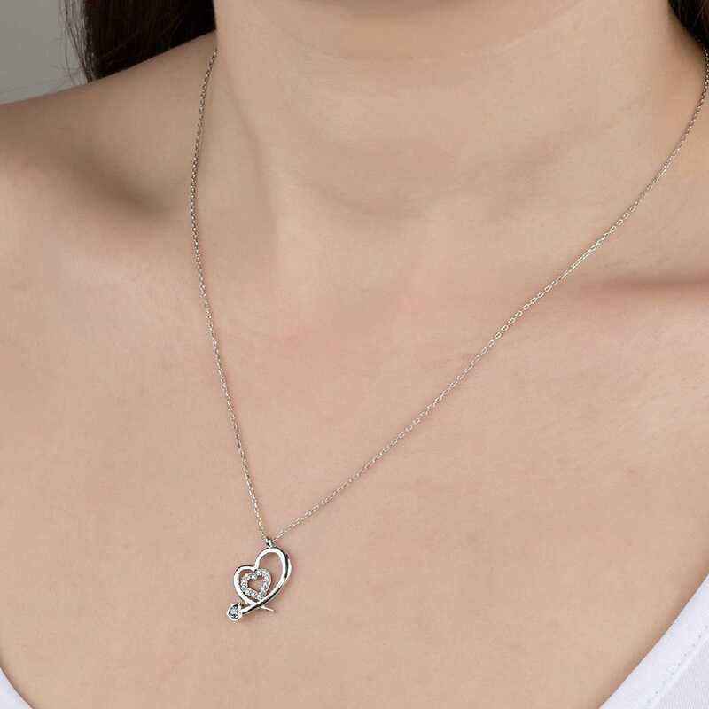 Swarovski Stone Heart Women's Silver Necklace