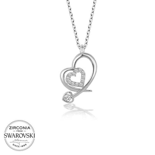 Collier en argent Swarovski Stone Heart pour femme