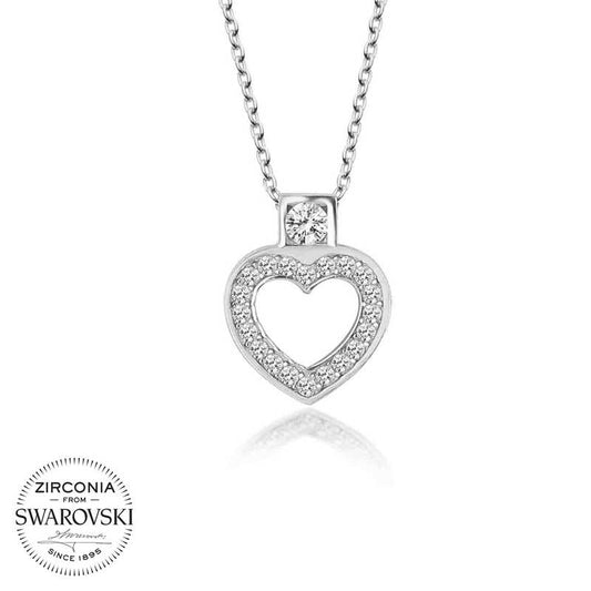 Collier en argent Swarovski Stone Heart pour femme