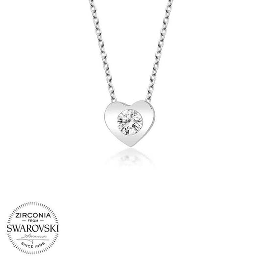 Collier en argent Swarovski Stone Heart pour femme