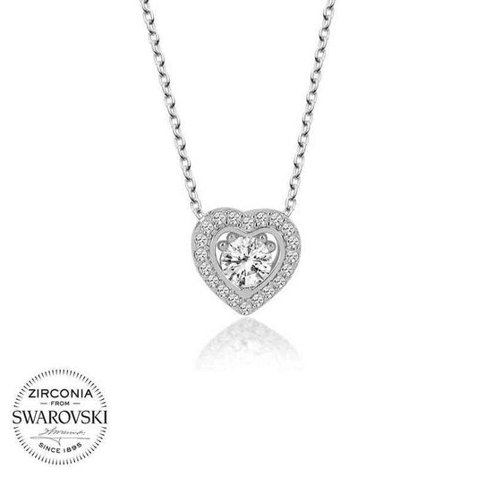 Swarovski Stone Heart Women's Silver Necklace