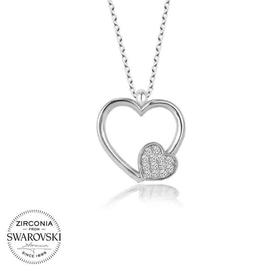 Collier en argent Swarovski Stone Heart pour femme