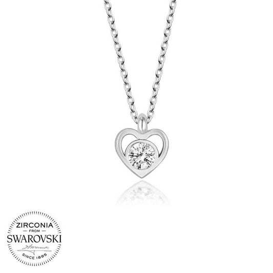 Collier en argent Swarovski Stone Heart pour femme