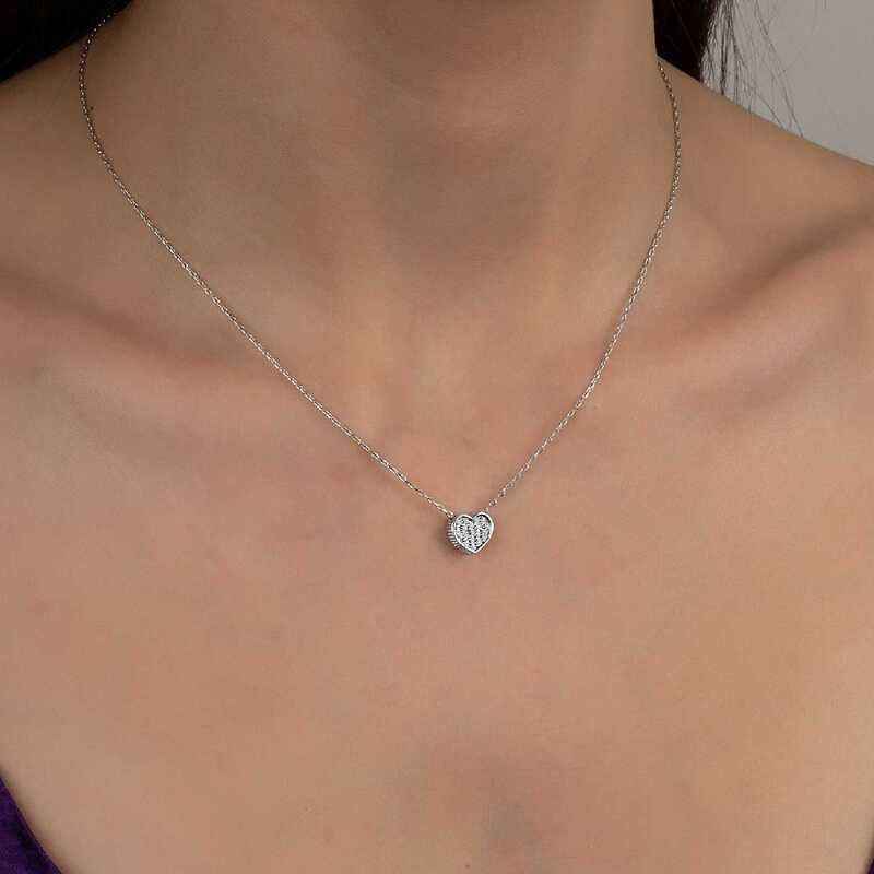 Swarovski Stone Heart Women's Silver Necklace