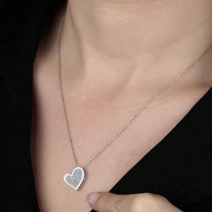 Swarovski Stone Heart Women's Silver Necklace