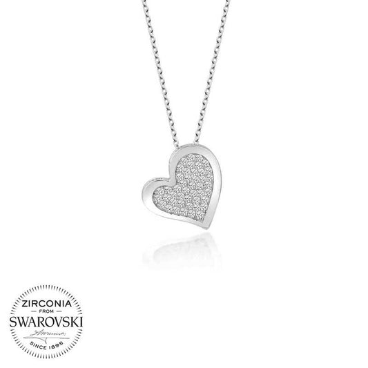 Collier en argent Swarovski Stone Heart pour femme