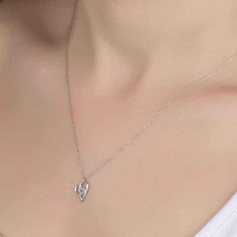 Swarovski Stone Heart Women's Silver Necklace