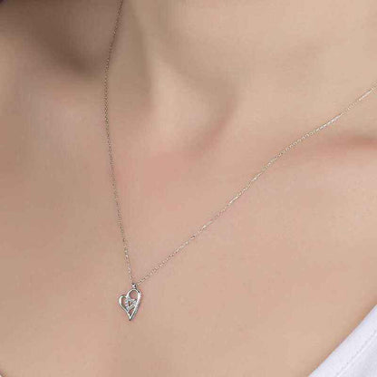 Swarovski Stone Heart Women's Silver Necklace