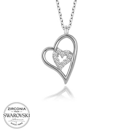 Collier en argent Swarovski Stone Heart pour femme