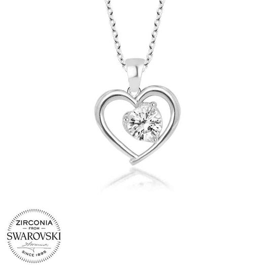 Collier en argent Swarovski Stone Heart pour femme