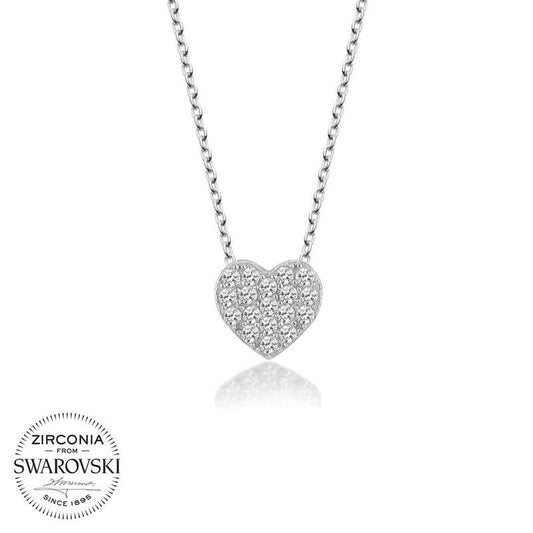Collier en argent Swarovski Stone Heart pour femme