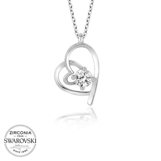 Collier en argent Swarovski Stone Heart pour femme