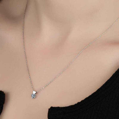 Swarovski Stone Heart Solitaire Women's Silver Necklace