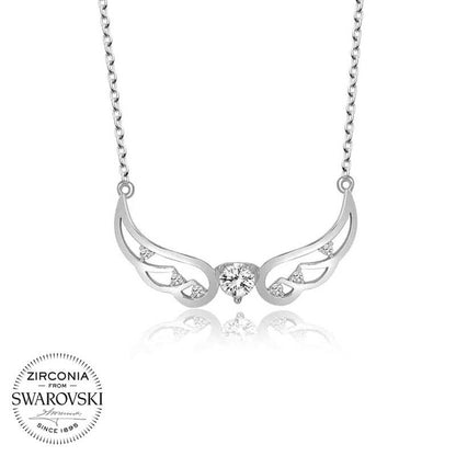 Collier en argent Swarovski Stone Wing pour femme