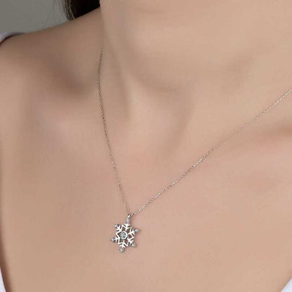 Collier en argent pour femme avec flocon de neige Swarovski