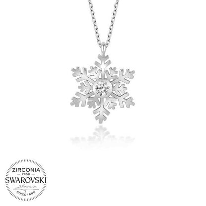 Collier en argent pour femme avec flocon de neige Swarovski