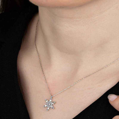 Swarovski Stone Snowflake Women's Silver Necklace