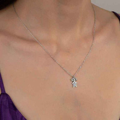 Swarovski Stone Girls' Silver Necklace