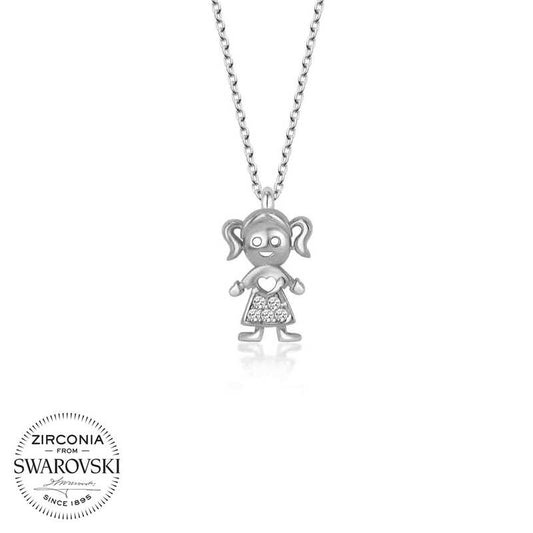 Collier en argent Swarovski Stone pour fille