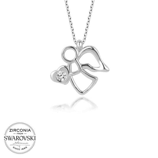 Collier en argent Swarovski Stone Angel pour femme