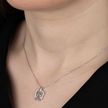 Swarovski Stone Angel Women's Silver Necklace