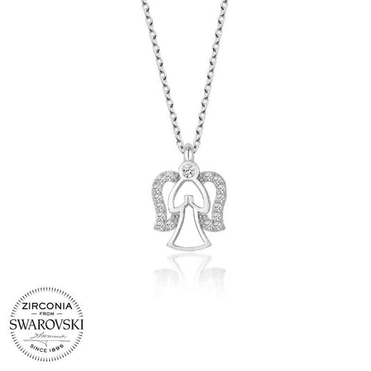 Swarovski Stone Angel Women's Silver Necklace