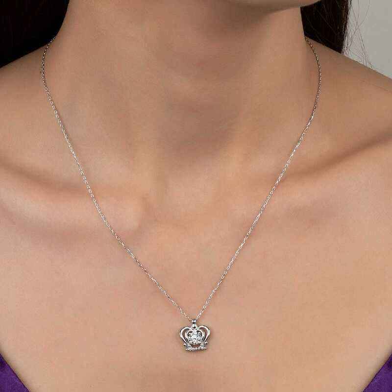 Swarovski Stone Angel Women's Silver Necklace