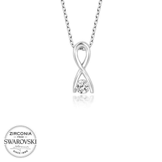 Collier en argent Swarovski Stone Infinity pour femme