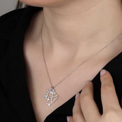 Collier femme sirène en argent avec pierres Swarovski