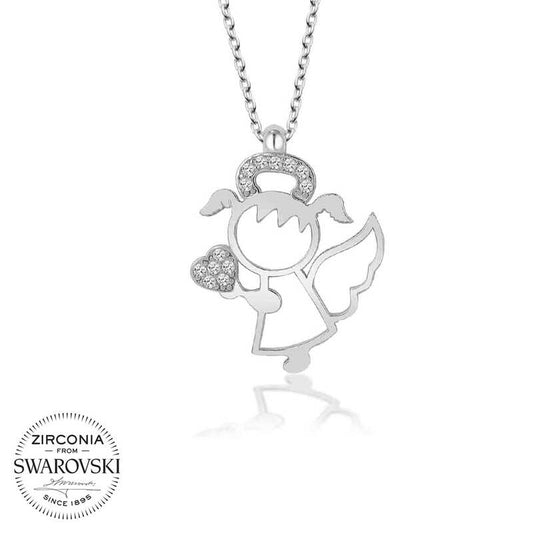 Collier femme sirène en argent avec pierres Swarovski