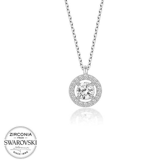 Collier en argent pour femme avec pierre unique Swarovski