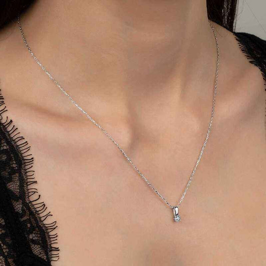 Swarovski Stone Solitaire Women's Silver Necklace