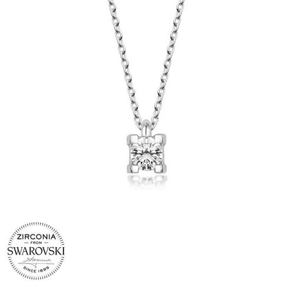 Collier en argent pour femme avec pierre unique Swarovski