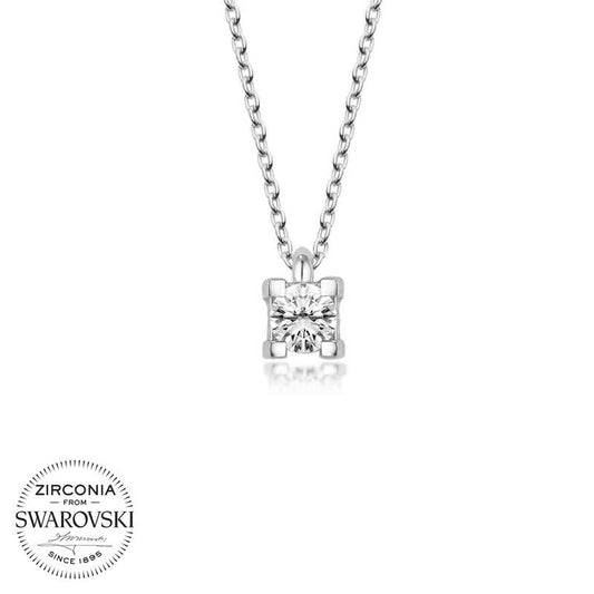 Collier en argent pour femme avec pierre unique Swarovski