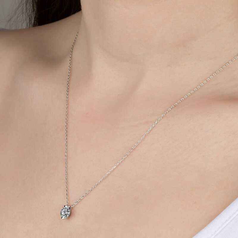 Swarovski Stone Solitaire Women's Silver Necklace