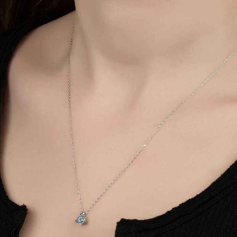 Swarovski Stone Solitaire Women's Silver Necklace