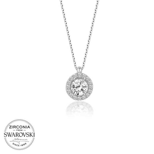 Collier en argent pour femme avec pierre unique Swarovski