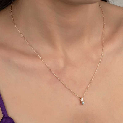 Collier en argent pour femme avec pierre solitaire Swarovski